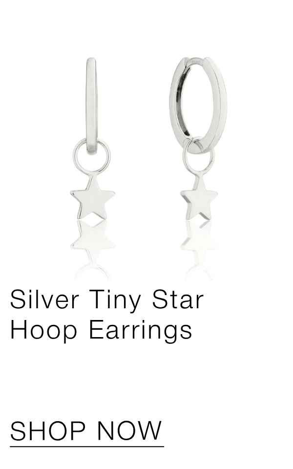 Silver Tiny Star Hoop Earrings