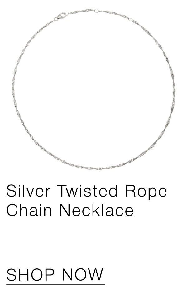 Silver Twisted Rope Chain Necklace