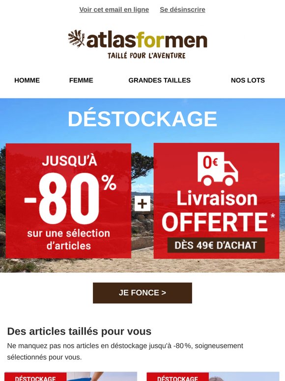 Déstockage : jusqu'à -80% 💥
