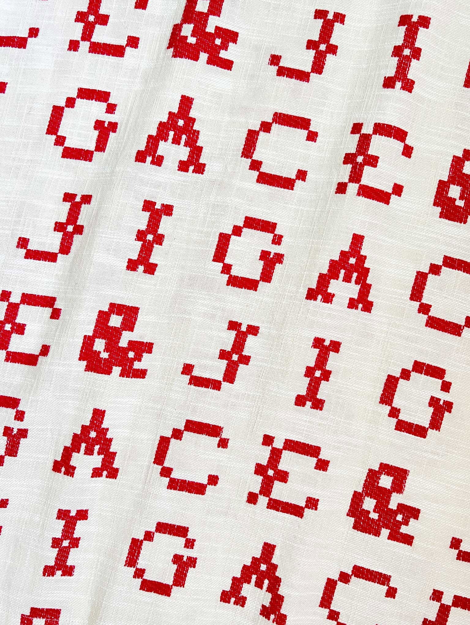 close up of monogram textile