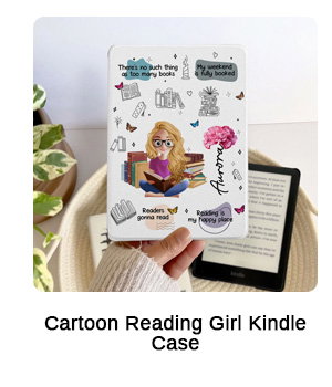 Cartoon Reading Girl Kindle Case