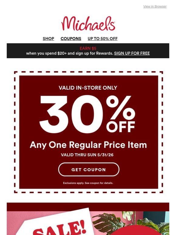 Our Sale = Big. Savings. Only!