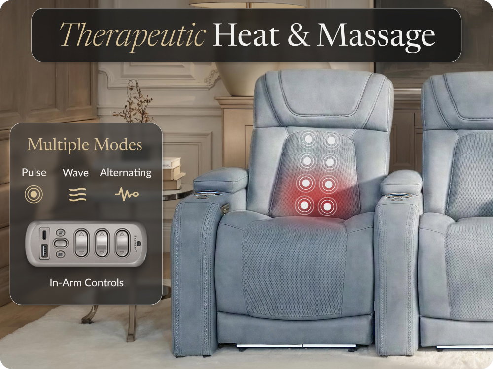 Smokey Blue Home Theater Seats