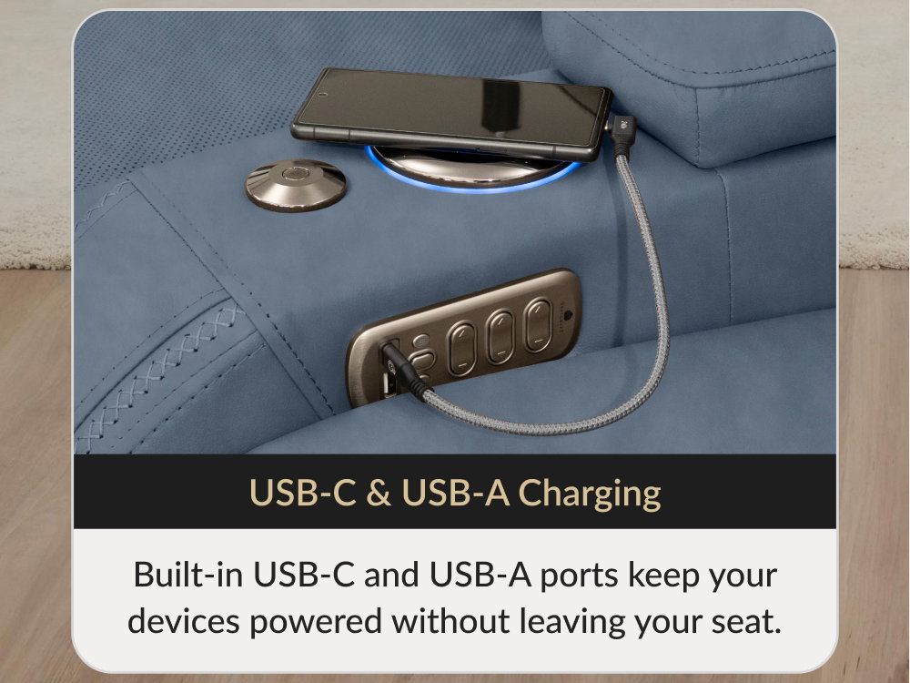 Smokey Blue Home Theater Seats