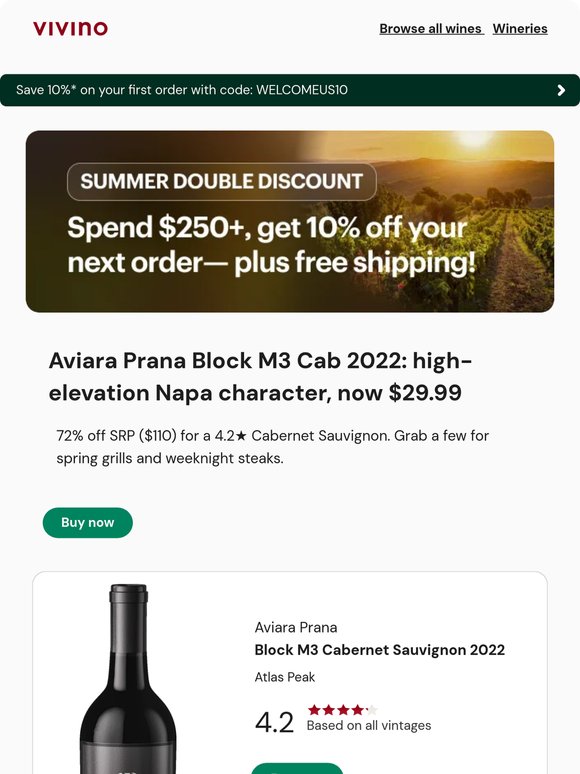 4.2★ Atlas Peak Cabernet pick