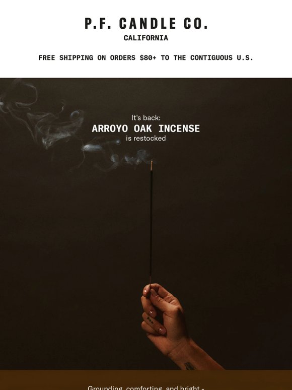 Back in stock! Arroyo Oak incense