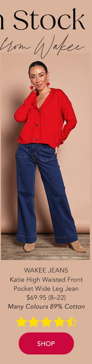 katie high waisted front pocket wide leg jean