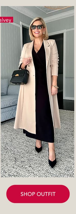 black tie waist knit with sand longline coat