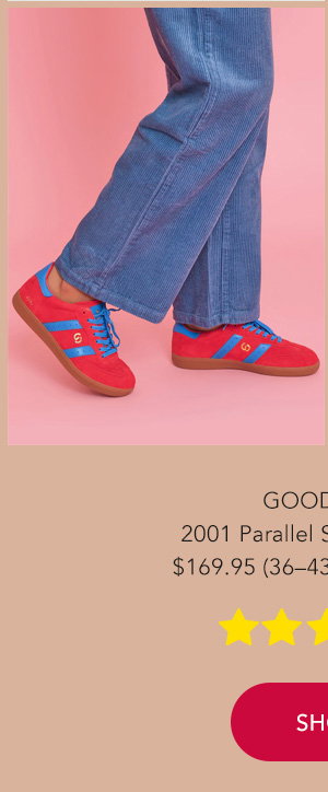 /goodsole 2001 parallel suede sneaker melonblue
