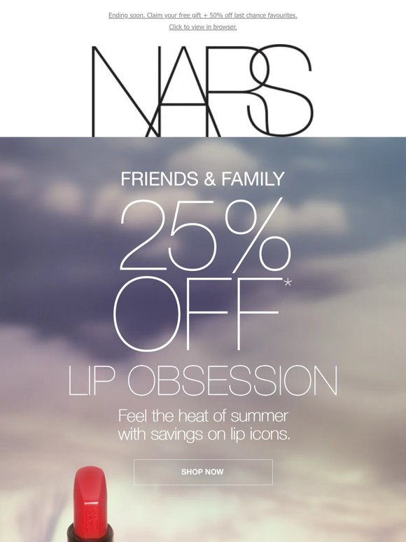 Indulge your lips—25% off.