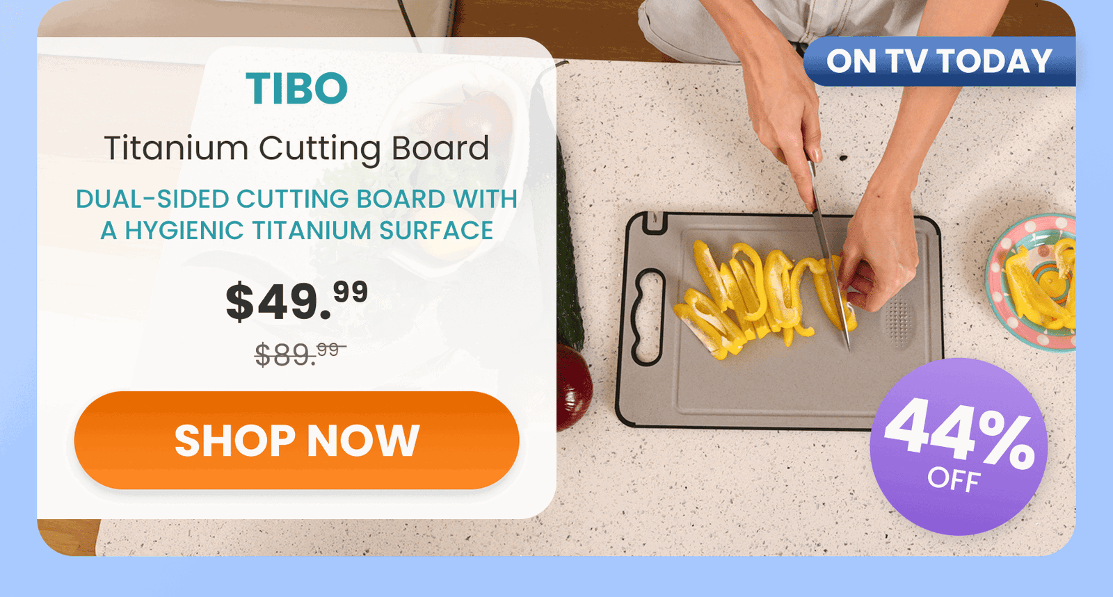 TIBO 	Titanium Cutting Board/ Dual-sided cutting board with a hygienic titanium surface