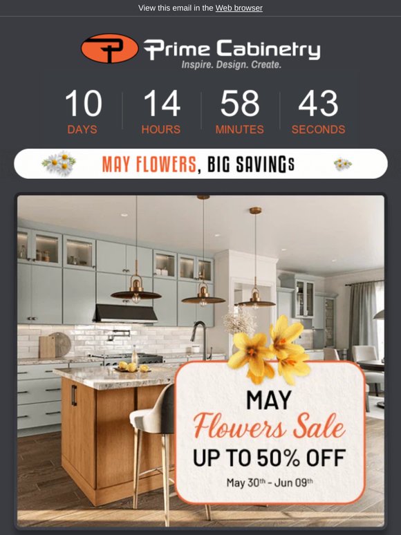 Prime Cabinetry’s May Flowers Sale Has Bloomed!