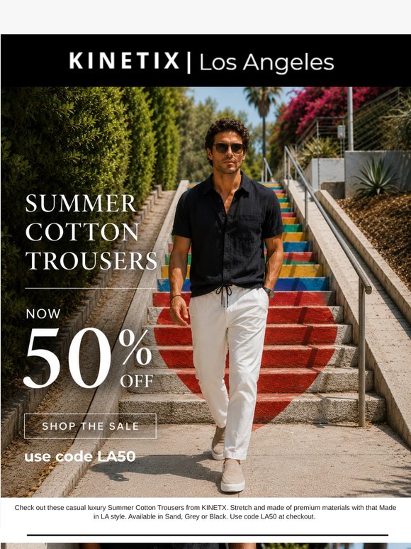 50% off Summer Cotton Stretch Trousers
