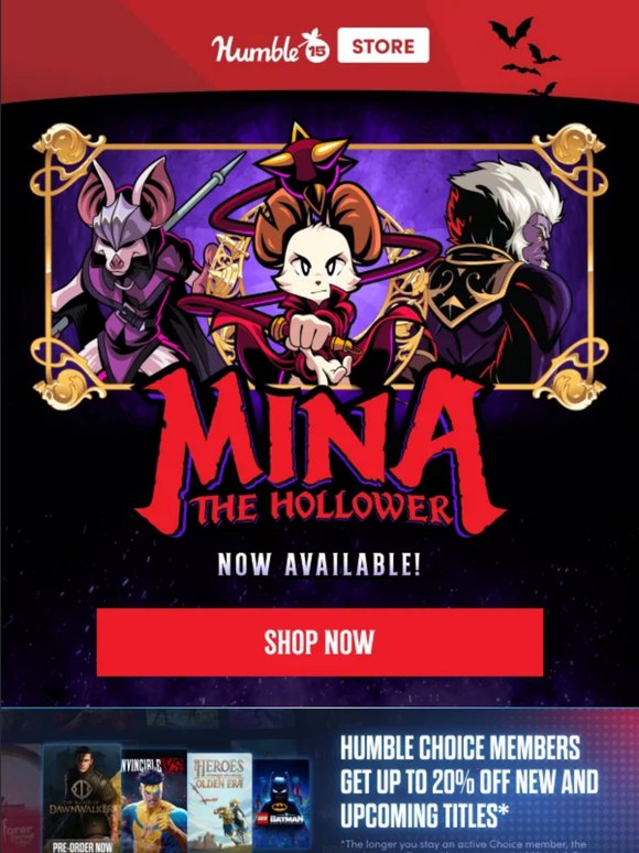 ⚔️ Mina the Hollower out now + big savings on System Shock and more!