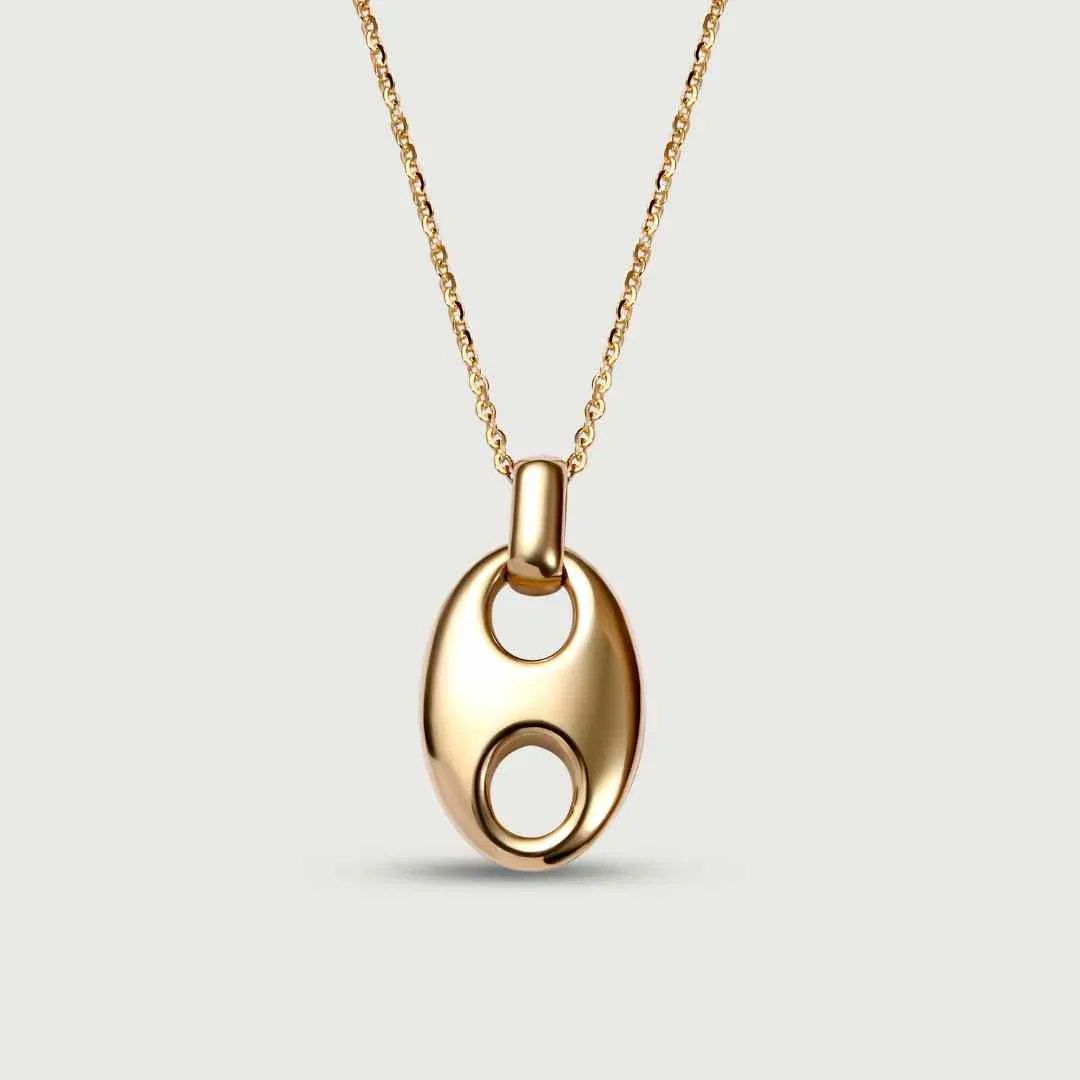 Image of Gold Essential Eternal Oval Pendant with Chain in 9K Gold