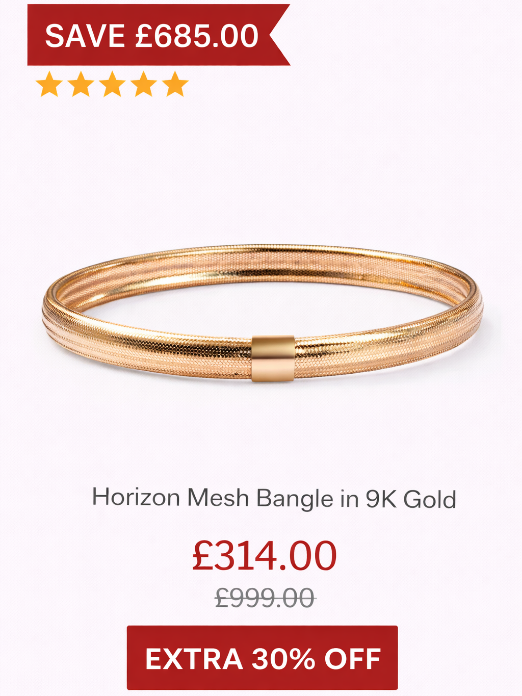 Horizon Mesh Bangle in 9K Gold