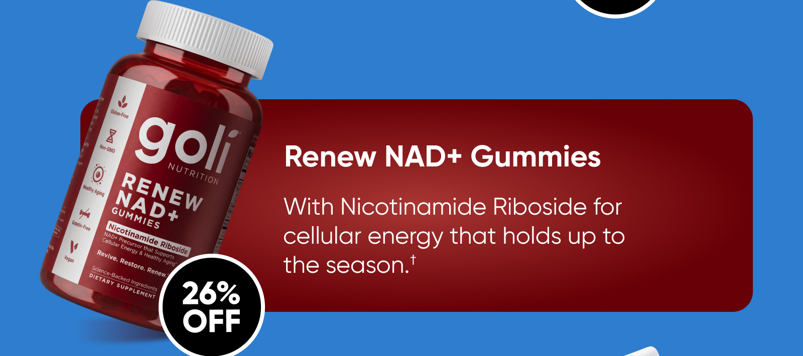 Renew NAD+ Gummies for cellular energy that holds up to the season.†