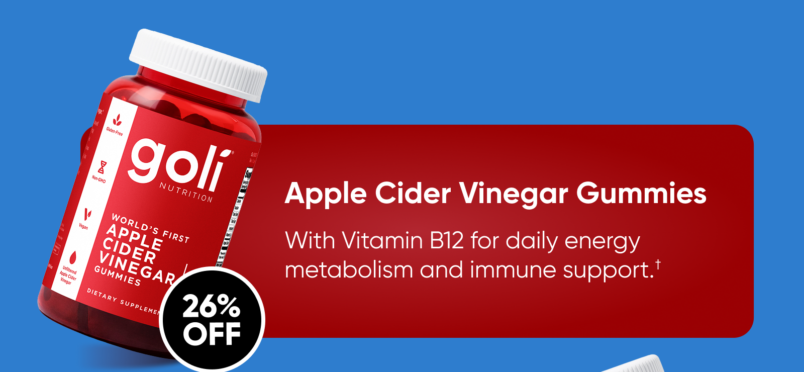 Apple Cider Vinegar Gummies for daily energy metabolism and immune support.†
