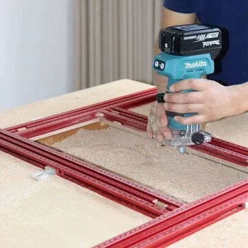 ENJOYWOOD Juice Router Groove Jig Adjustable Router Jig and Template for Cutting Board with Metric/Imperial Scales Router Guide for Perfect Grooves