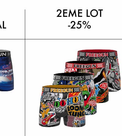 Lot de 4 Boxers Microfibre homme Looney Tunes Bugs Bunny, Taz, Daffy Duck Imprimé | FREEGUN