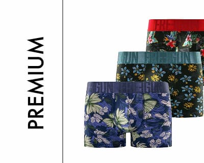 Lot de 3 Boxers Microfibre homme Imprimé Flowers Garantie 2 ans | FREEGUN