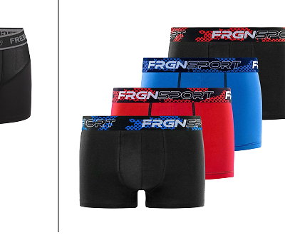 Lot de 4 Boxers Sport Coton homme Confort, Respirant, Stretch Uni | FREEGUN