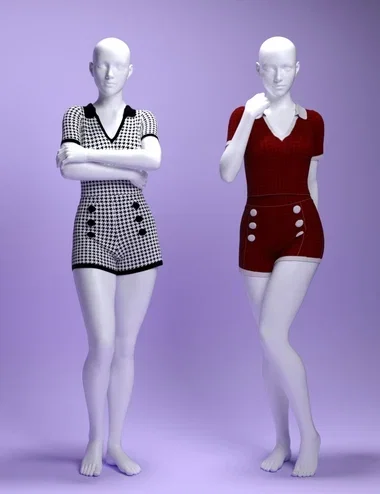 dForce MS Casual Polo Outfit for Genesis 9 and 8 Female