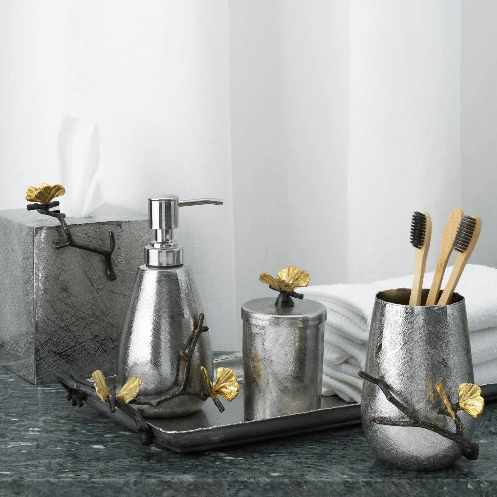 Image of Butterfly Ginkgo Bath Collection - Stainless Steel