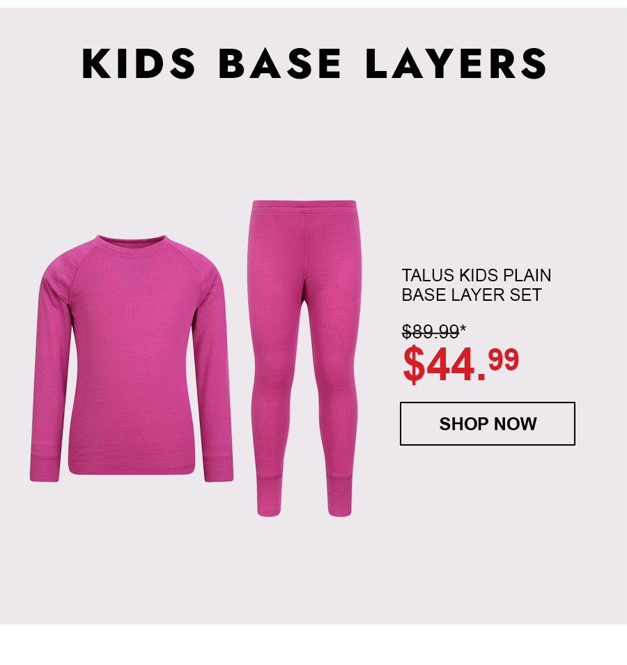 Talus Kids Plain Base Layer Set