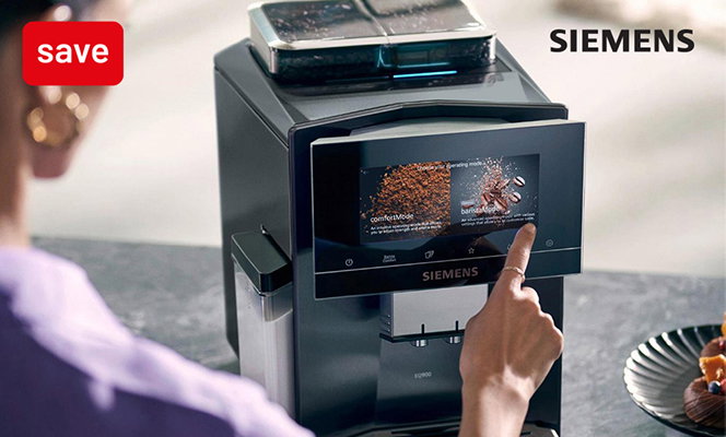 Save up to 30% on Siemens coffee machines using codes DRINK10 & DRINK20