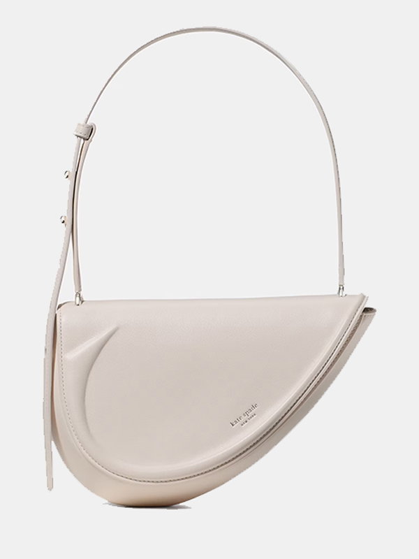 Weiße Handtasche mit modernem Halbmond-Design