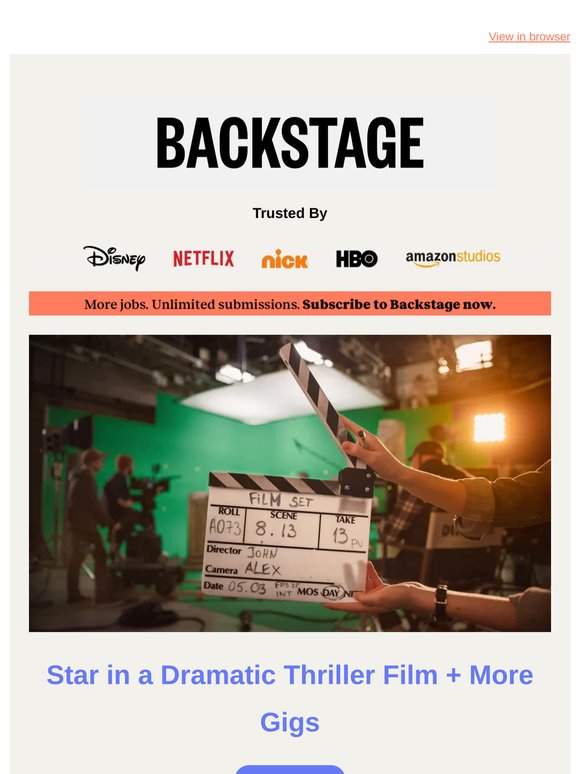 Earn up to $10,400: New theater and film gigs inside