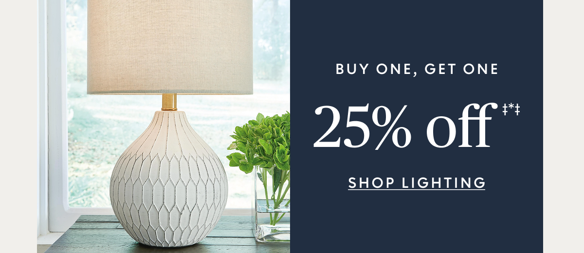 Buy one, get one 25% off lighting