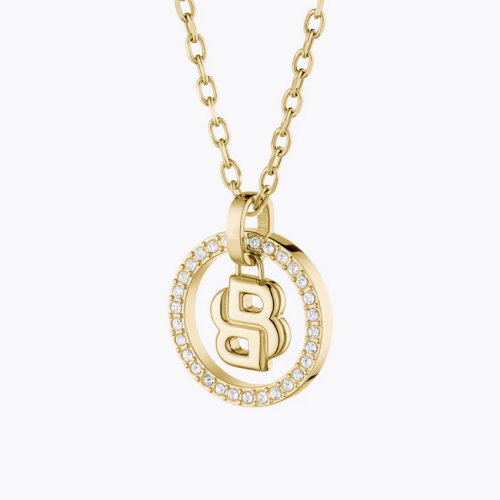 BOSS Women's Divine Gold Tone Double B Monogram Pendant Necklace