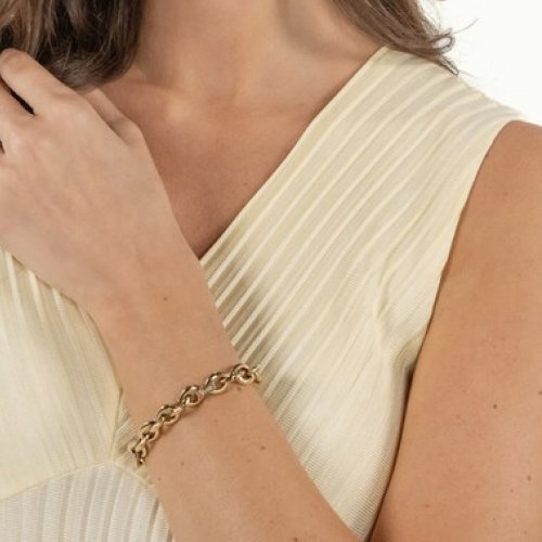 BOSS Women's Fiora Gold Tone Petal Link Chain Bracelet