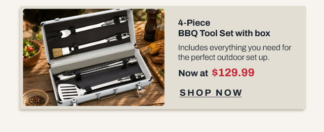 4-piece bbq tool set with box