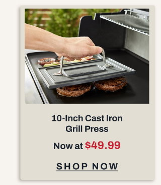 10 Inch cast iron grill press