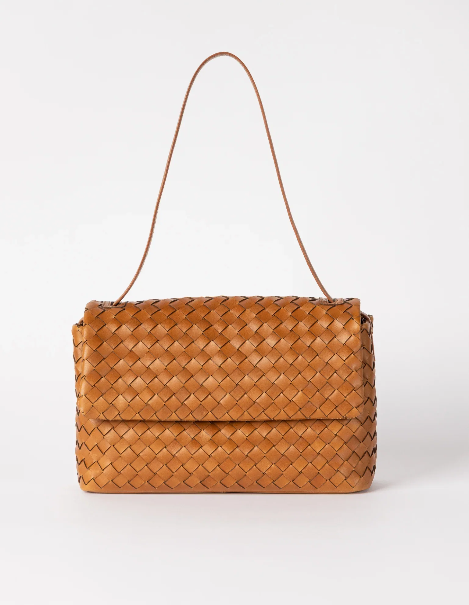 Image of Kenzie - Cognac Woven Classic Leather