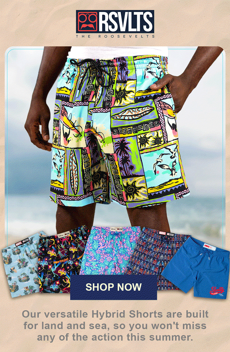 Rotation of men wearing hybrid and seersucker shorts