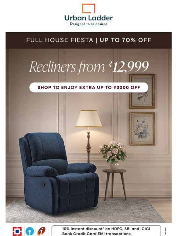 Recliners starting at ₹12,999 🤩