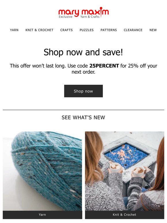 25% off your order.  Just because ❤️
