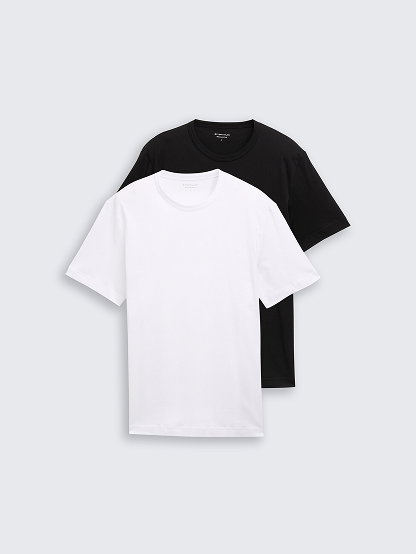 T-Shirts aus Baumwolle mit Logo-Print im 2er-Pack