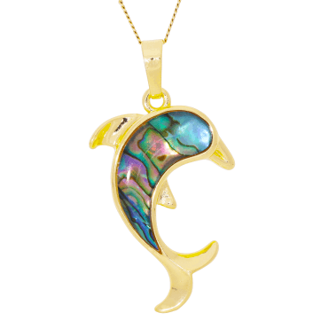 Paua Shell Dolphin Necklace & Earrings