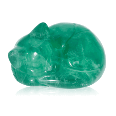 675ct Fluorite Sleeping Cat Carving