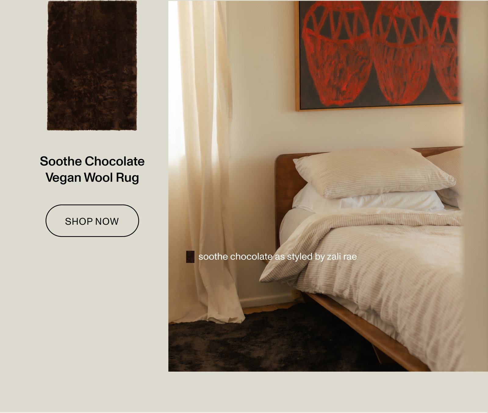 Soothe Chocolate Vegan Wool Rug