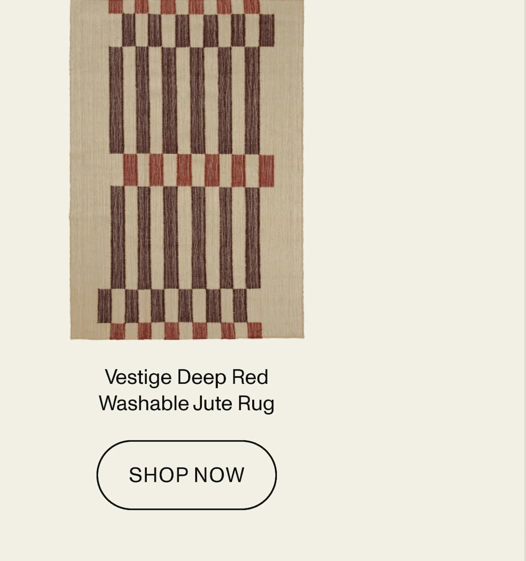 Vestige Deep Red Washable Jute Rug