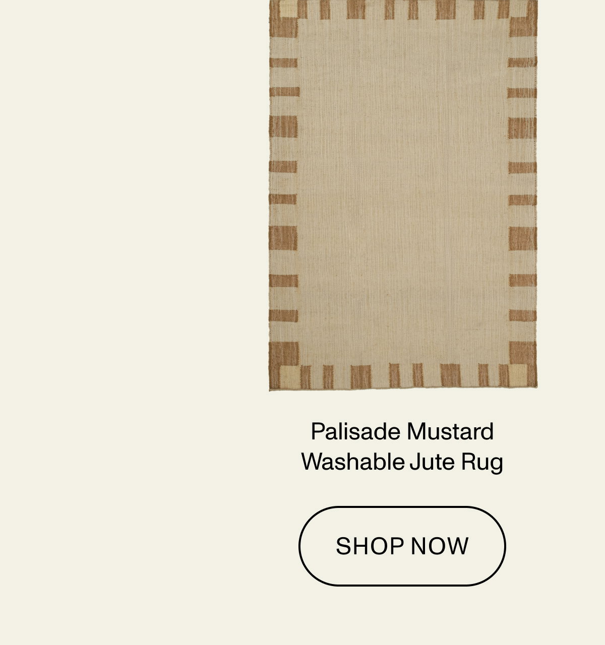 Palisade Mustard Washable Jute Rug