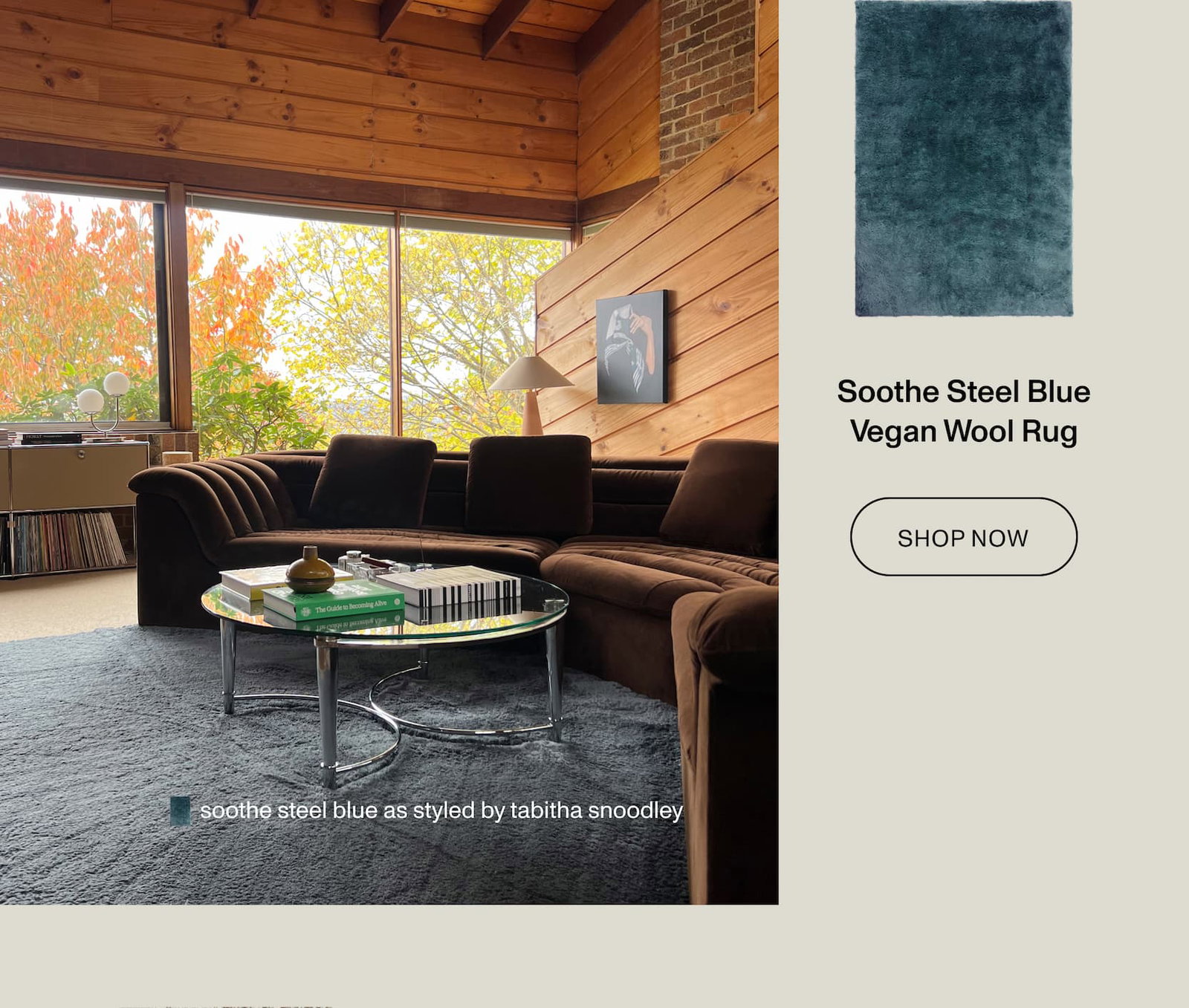 Soothe Steel Blue Vegan Wool Rug