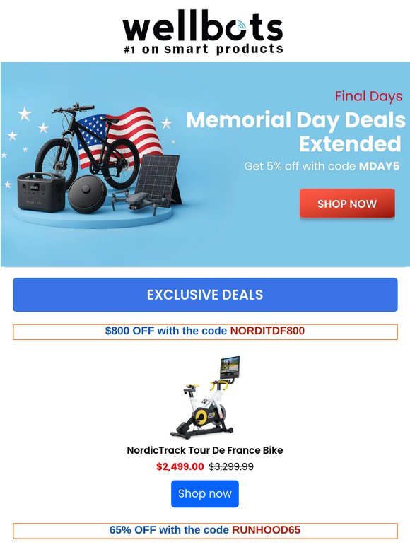Last Day — Memorial Day Deals Extended