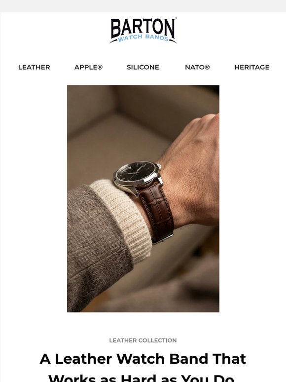 Coffee brown leather. Quick release. Built to wear.